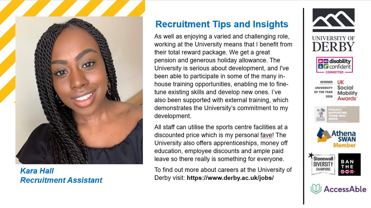 Recruitment can be seen as being about what people can do for us, but it's important to remember what we can do for you in return. Here, Kara talks about some of the benefits of working for our University. #derbyuni #employeebenefits