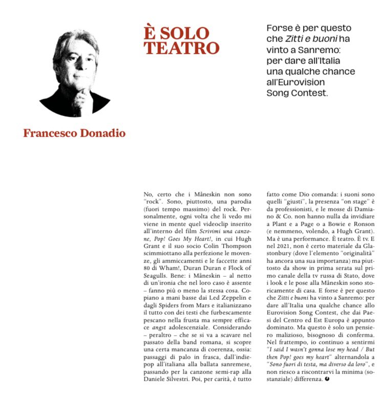 #classicrockitalia #maneskin #Eurovision2021 #LedZeppelin #sanremo #damianodavid #DavidBowie #classicrock #hughgrant #teatro #opinioni