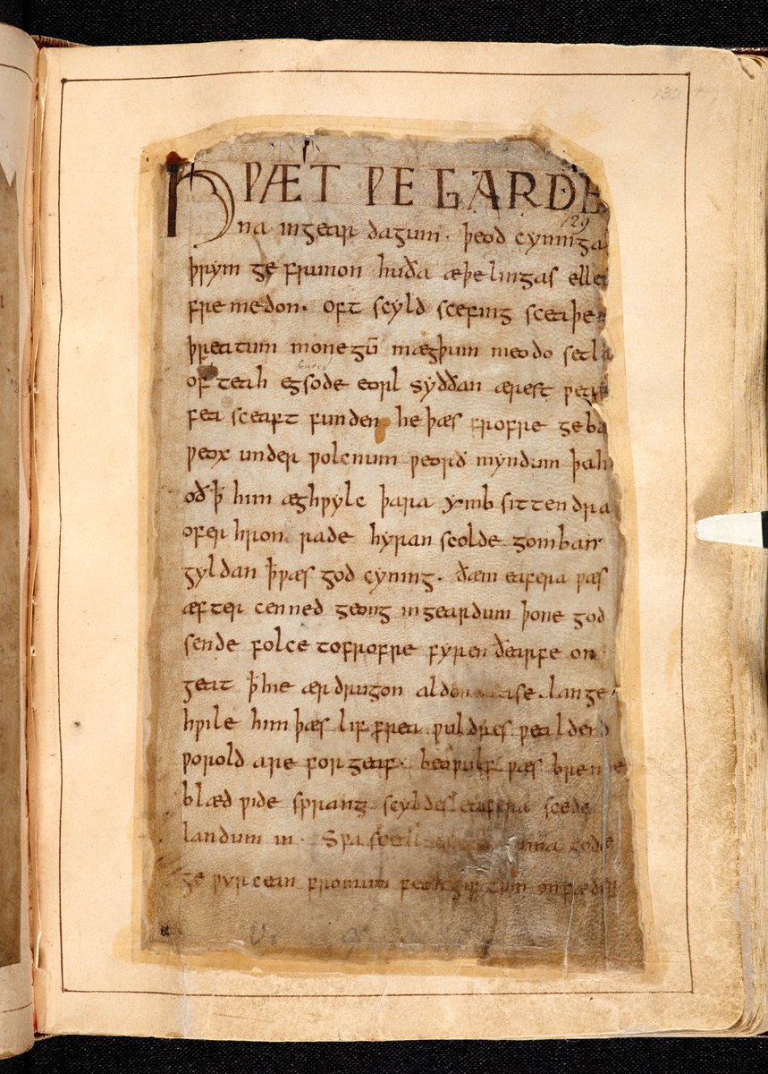 A thread for  #NationalPoetryMonth, showcasing items from the  @britishlibrary collections.Starting with Beowulf! The longest epic poem in Old English survives in a single manuscript, made sometime around AD 1000. We have a soft spot for Grendel's Mother! https://www.bl.uk/collection-items/beowulf