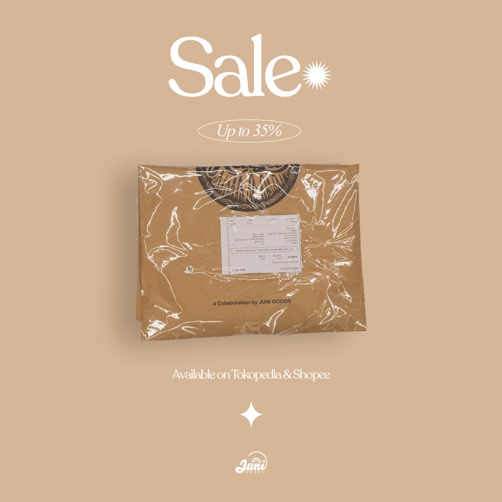 RAMADAN SALE ALERT! Cuma mau drop info penting guys, mulai besok all items di Juni Goods bakalan diskon up to 35%. Yaaak siap” dompet terkuras, canda terkuras. Langsung cek link di bio :)