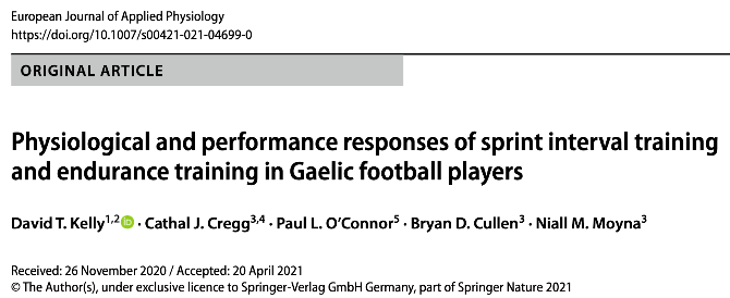 David Kelly (@d_kelloggs) on Twitter photo Good news Friday! Delighted to publish our work in <a href="/EJAP_official/">European Journal of Applied Physiology</a> on the physiological and performance responses of sprint interval training & endurance training in Gaelic football players. <a href="/cathalcregg/">Cathal Cregg</a> <a href="/niallmoyna/">Niall Moyna</a> @SHE_AthloneIT <a href="/ait_research/">@TUSMidlands_Research</a>
Read here: rdcu.be/cjHFM Good news Friday! Delighted to publish our work in <a href="/EJAP_official/">European Journal of Applied Physiology</a> on the physiological and performance responses of sprint interval training & endurance training in Gaelic football players. <a href="/cathalcregg/">Cathal Cregg</a> <a href="/niallmoyna/">Niall Moyna</a> @SHE_AthloneIT <a href="/ait_research/">@TUSMidlands_Research</a>
Read here: rdcu.be/cjHFM