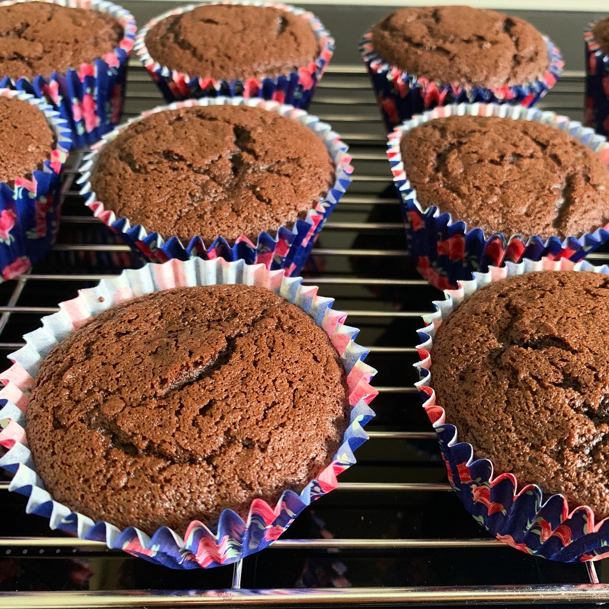 Did some more baking today. Chocolate cupcakes with sloe and blackberry jam 😋 #baking