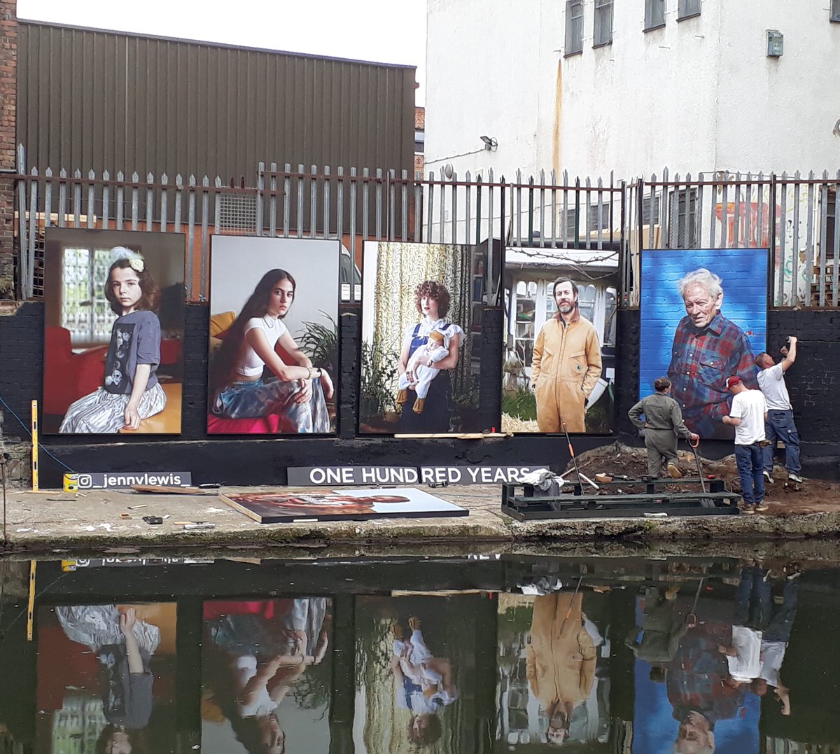 Photos by Jenny Lewis, who was a great guest, this morning on the #robertelms show, being installed next to the Regent's Canal. https://t.co/aSn8JAczb1