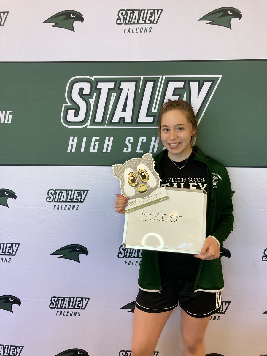 Leah chose Williams Woods. Congrats and good luck. <a href="/_leahhays/">Leah Hays</a> <a href="/WilliamWoodsU/">William Woods Univ.</a> <a href="/SHSFalcons/">Staley High School</a> #reachhigher #decisionday2021 #staleystrong