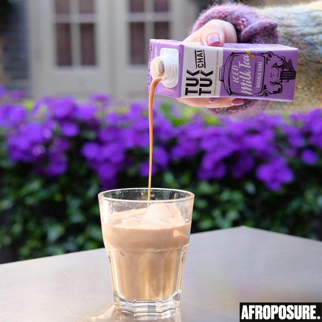 afroposure's tweet photo. From the streets of India to Afroposure’s online store.

@TukTukChai brews the finest black tea leaves freshly picked from the misty hills of Kerala with milk, water and spices - and all under 150 calories🥛

Tuk Tuk Chai flavours available online now! 🛒

#Afroposure https://t.co/u2AWh0ejDA