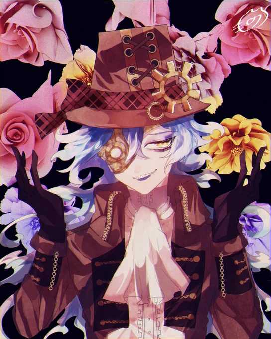 ツイステ×スチームパンクという素晴らしい企画に参加させていただきました!イデアでの参加です😊もっとスチームパンク要素を詰め込みたかった…精進します…でもとっても楽しかったです!多くの絵師さんが参加されているのでみんな見てね～!素敵な企画ありがとうございました! 
#twstスチームパンク 