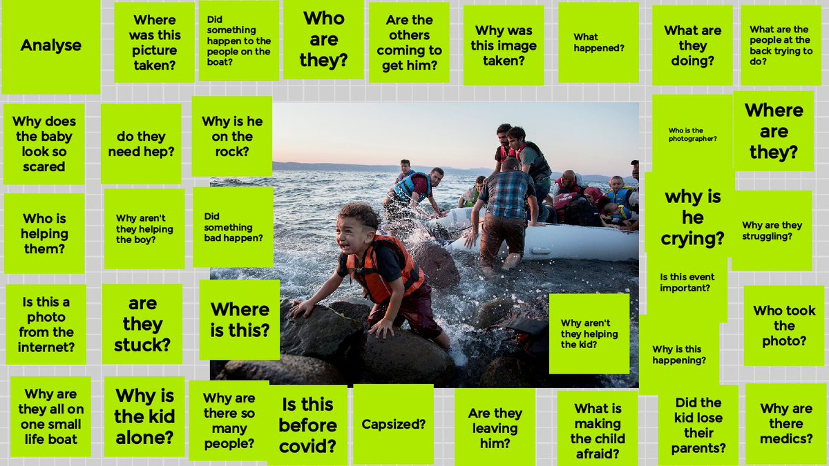 iamnoadaniel's tweet photo. For his #Snapshot (student-led #FridayPhoto) he was drawn to this image and, through this task learned about #refugees. He shared his research and learning as well as  this quote: No one puts their children in a boat unless the water is safer than the land."
-Warsan Shire #SLIFE https://t.co/5E05eZMY0P
