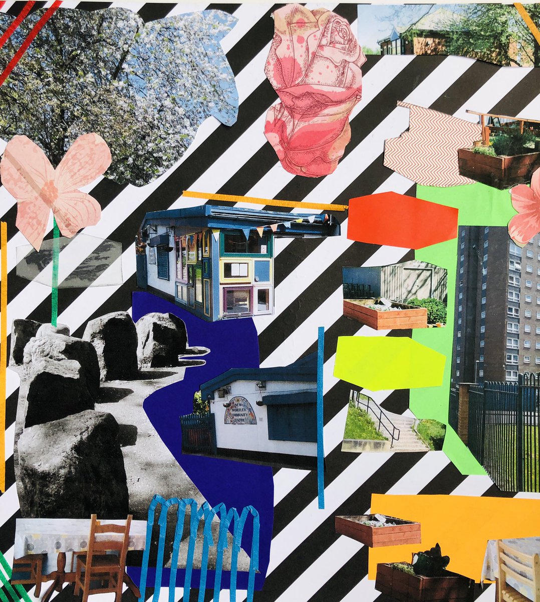 leedshighrise's tweet photo. Week 3 with residents of New Wortley creating collage using photography from the local area to create collages #community https://t.co/Z5s445talQ