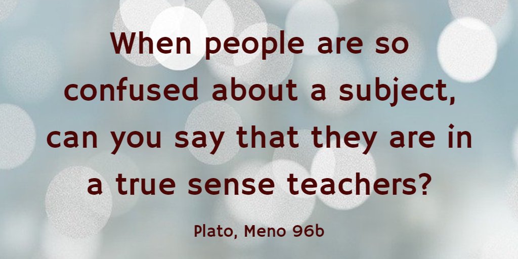 mindymandell's tweet photo. When people are so confused about a subject, can you say that they are in a true sense teachers? #platonism #philosophy #spirituality https://t.co/7BbHyO9SO1