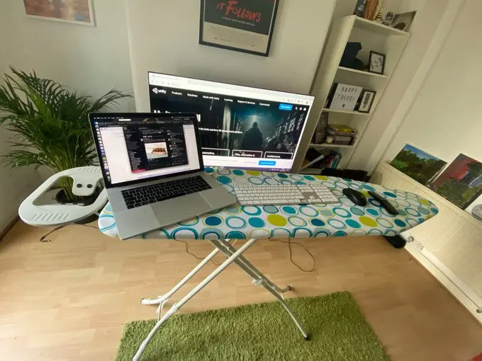 TigerOfficePlus's tweet photo. Is your #workfromhome set up less than ideal? #Ergonomics are still important - even when working at home! This article showcases some creative (and funny) DIY solutions: https://t.co/8vVQe9Nthi, but if you're looking to upgrade, contact us for help! https://t.co/lqzys6WbFj