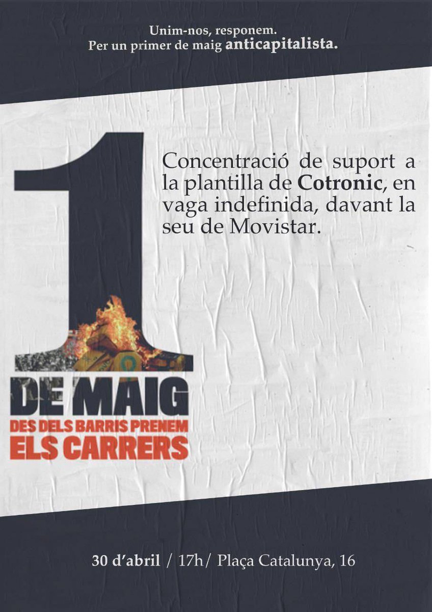 XaviPalli's tweet photo. Amb la vaga dels treballadors i treballadores de Contronic empresa subcontractada de Movistar.
Contra les sancions, els acomiadaments i els falsos autònoms.
#stopprecarietat
#stopsubcontractacio https://t.co/bODhxUe7cQ