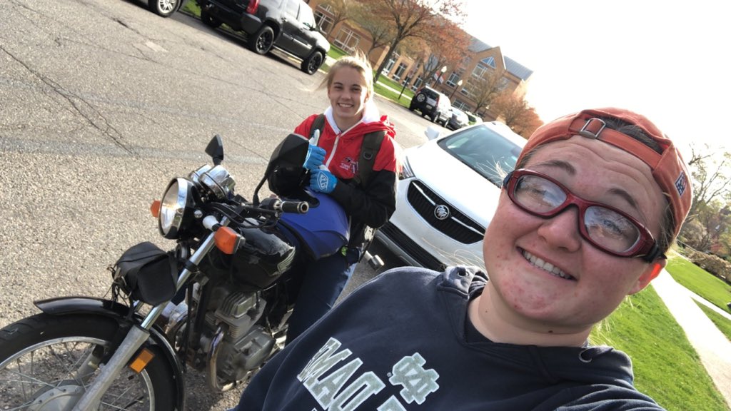It’s motorcycle season!! Happy that my implicit memories of riding my bike make it so that I don’t have to re-learn how to ride every year. Implicit memories are memories for skills, habits, and behaviors. #hopeneuro <a href="/HopeNeurosci/">Hope College Neuroscience</a>