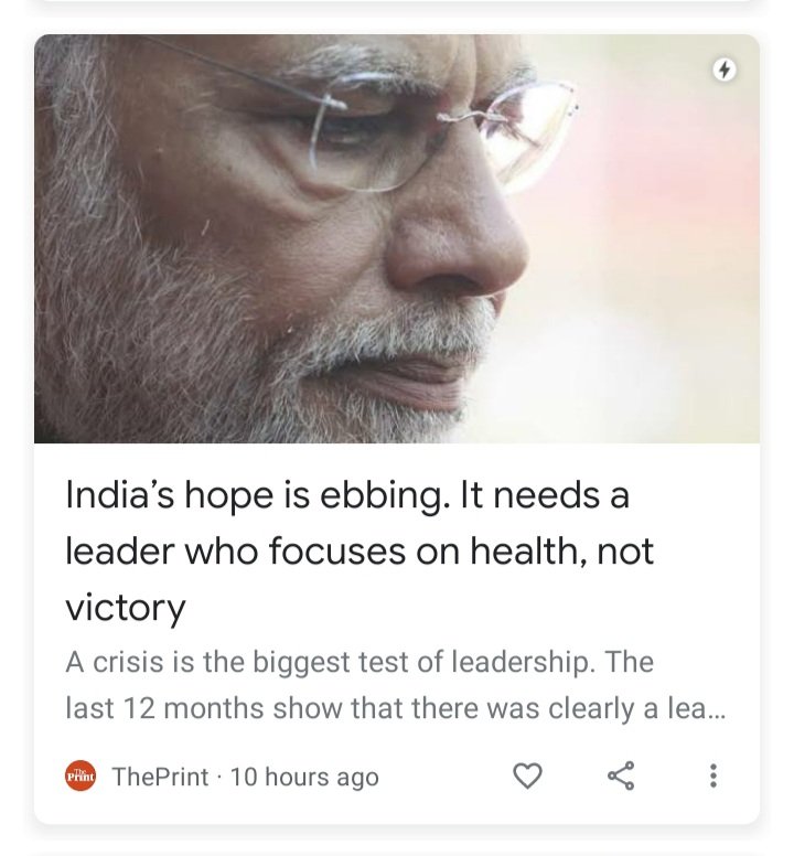 varadadya's tweet image. Top 3 Articles on @Google News.

This is not reporting at all, this is scare mongering and a full blown attack on Modi.

#Covid2ndWave is a opportunity these Vultures were waiting for.