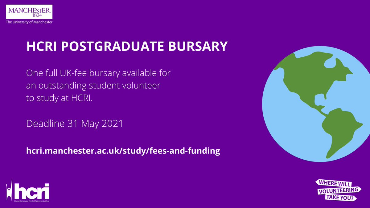 ProjectTrustUK's tweet photo. ⌛️One month to go! Project Trust Volunteers (or existing @OfficialUoM students) have one month left to apply for @HCRInstitute's full-fee postgrad bursary.
Your deadline is 31 May, 2021. Find out more: https://t.co/cveQqBvefL
#Manchester #unilife #ThisIsProjectTrust https://t.co/WIVmHWXoKq