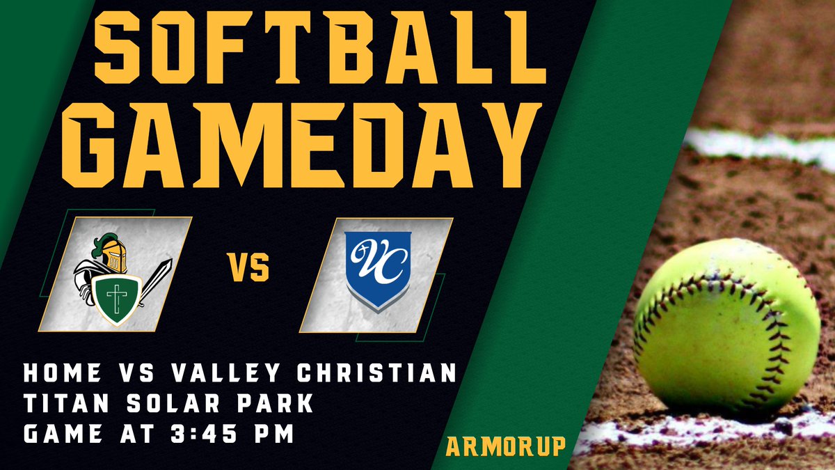 Our softball team hosts Valley Christian. Go Knights! #ArmorUp