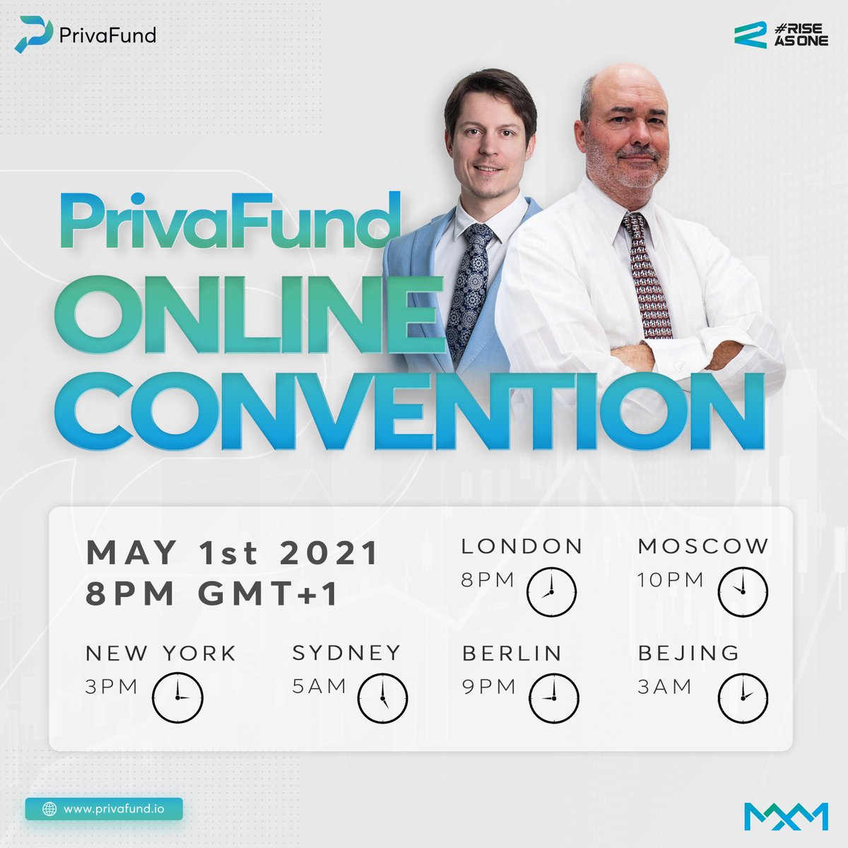 Privafund_io's tweet photo. We have given the start time in all relevant time zones. Share this post with your team now and become a part of our great convention.
You can join this our live stream convention via this link: https://t.co/XY9WrDIJCx
#PrivaFund #RiseAsOne https://t.co/dFJldBdBmG