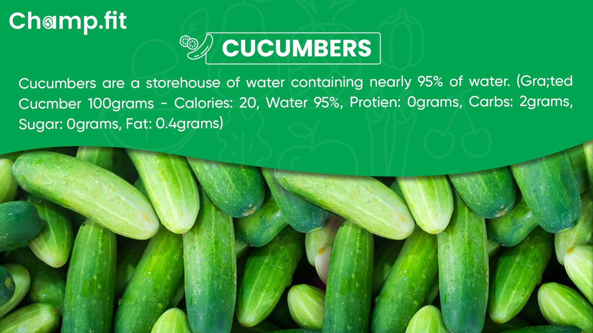 Champfitt's tweet photo. With temperature rising everyday this summer, it's important to stay hydrated & healthy. These summer veggies can help you stay hydrated during these harsh summer days! Let's get shopping!! For more health tips & ticks follow @Champfitt
#champfit #nutrition #health #summertips https://t.co/fCIBDpadmn