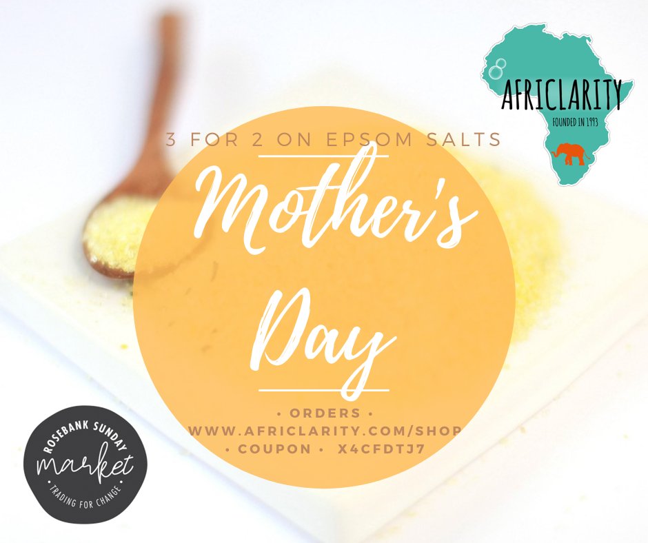 MarketRosebank's tweet image. Mother&apos;s Day Gift Ideas plus special offers exclusive to shoppers @MarketRosebank 
Visit us on Sunday or bring mother along next weekend on 9 May to choose her own special gift.
Find us on level 4 undercover parking of Rosebank Mall from 9am - 4pm.
#MothersDay #MothersDayGifts