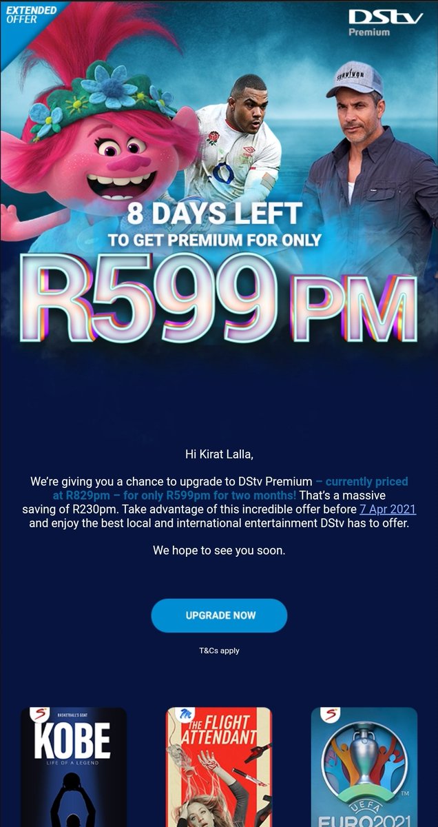 Why do you <a href="/DStv/">DStv</a> send me this email. I take up the offer for two month. Only to find out today that there was a mess-up in payment on your side? Do you not know how to handle promotions properly?