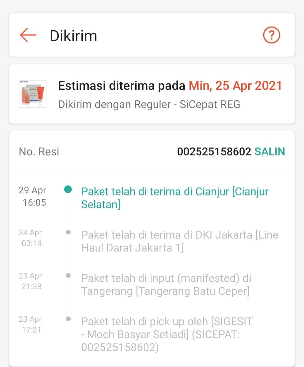 Admin tolong dong lacak paket saya dimana? Estimasi sampe hari minggu, ini udh lewat 5 hari bagaimana ya?? Dicuri sama pihak kalian kah? <a href="/sicepat_ekspres/">SiCepat Ekspres</a>