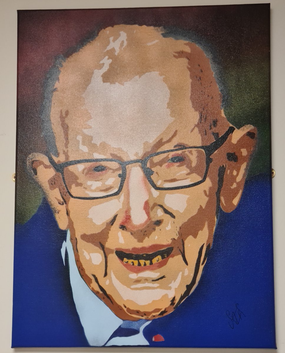 RotherhamNHS_FT's tweet photo. This beautiful portrait of @captaintommoore has been donated to our ASU ward.
 
The painting is by local artist, Chris Hawke, whose partner Kathy Keedy works at the Trust.

Thank you so much!

#CaptainTom100 https://t.co/dTf6CYRIHv