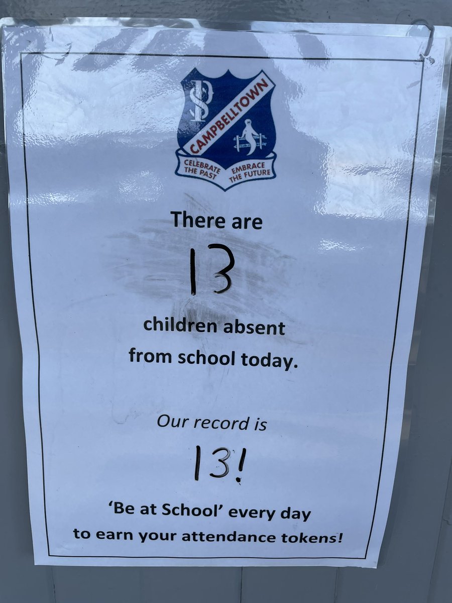 We’re winning this attendance battle <a href="/CampbelltownPS/">Campbelltown Public</a>... another record today!