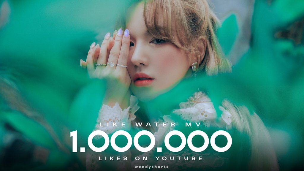 #WENDY 'Like Water' MV has surpassed 1,000,000 likes on YouTube! 🥳

#Like_Water <a href="/RVsmtown/">Red Velvet</a>