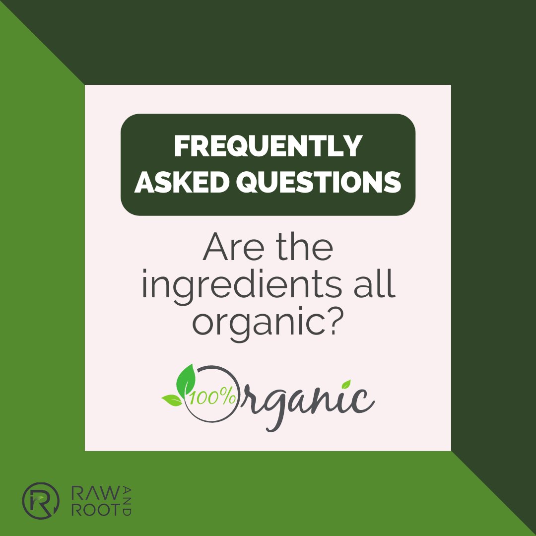 RawAndRoot's tweet image. The answer is a strong YES. We are huge advocates for eating #organic, so we want you to benefit from 100% organic ingredients! 💚

#rawandroot #faq
