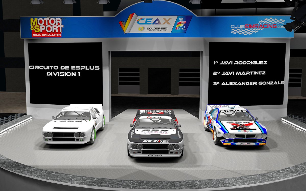 MotorReal's tweet image. PODIO DE LOS GANADORES DEL AUTOCROSS CIRCUITO DE ESPLUS VIRTUAL 2021 DIVISION CAR-CROSS. @CeaxVirtual 
1º @JaviCabeza28 
2º @PituJavi 
3º Alexander González