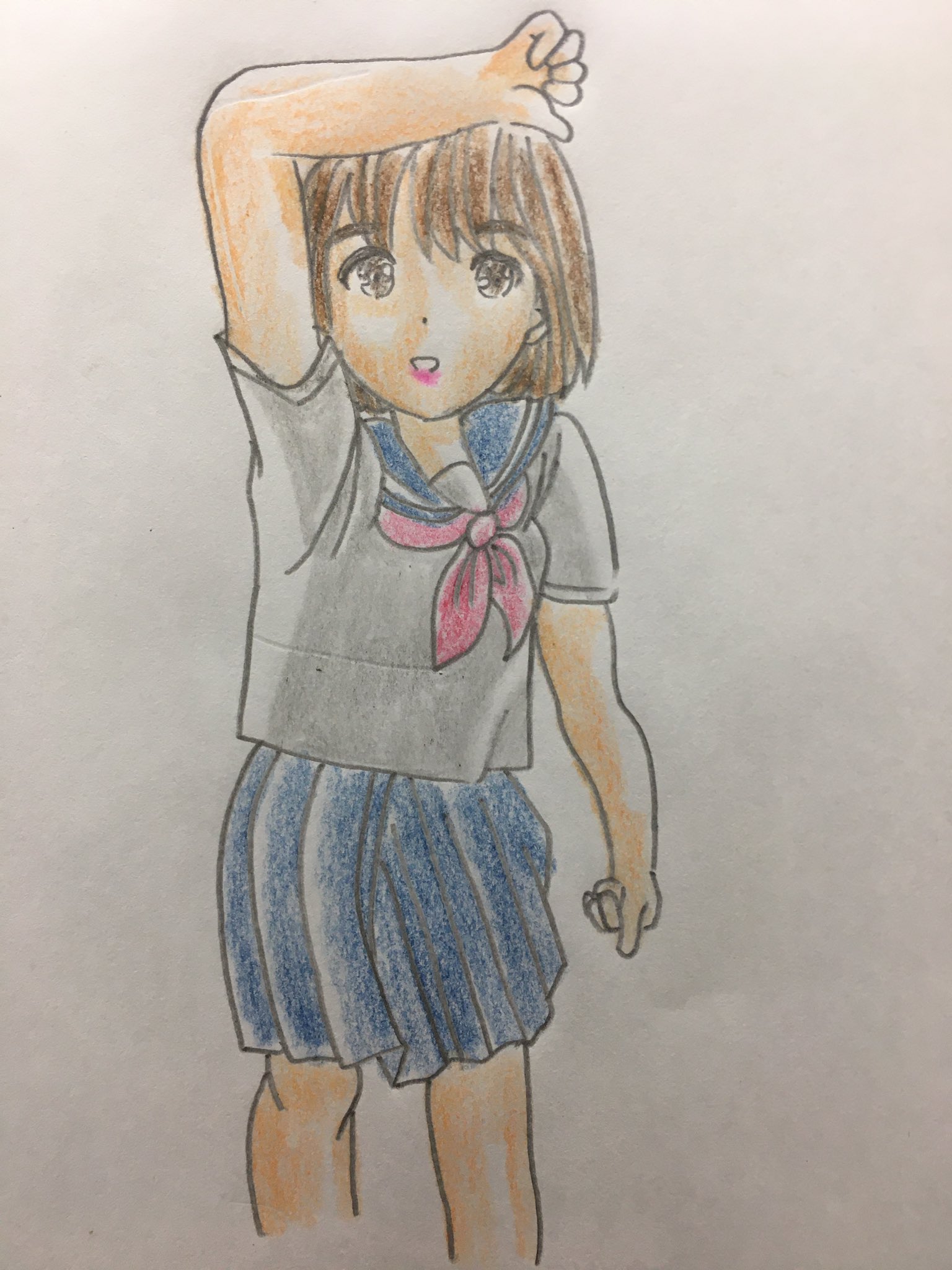 ノブユキ 日差しが眩しいな 女の子イラスト T Co Djf2nerclm Twitter