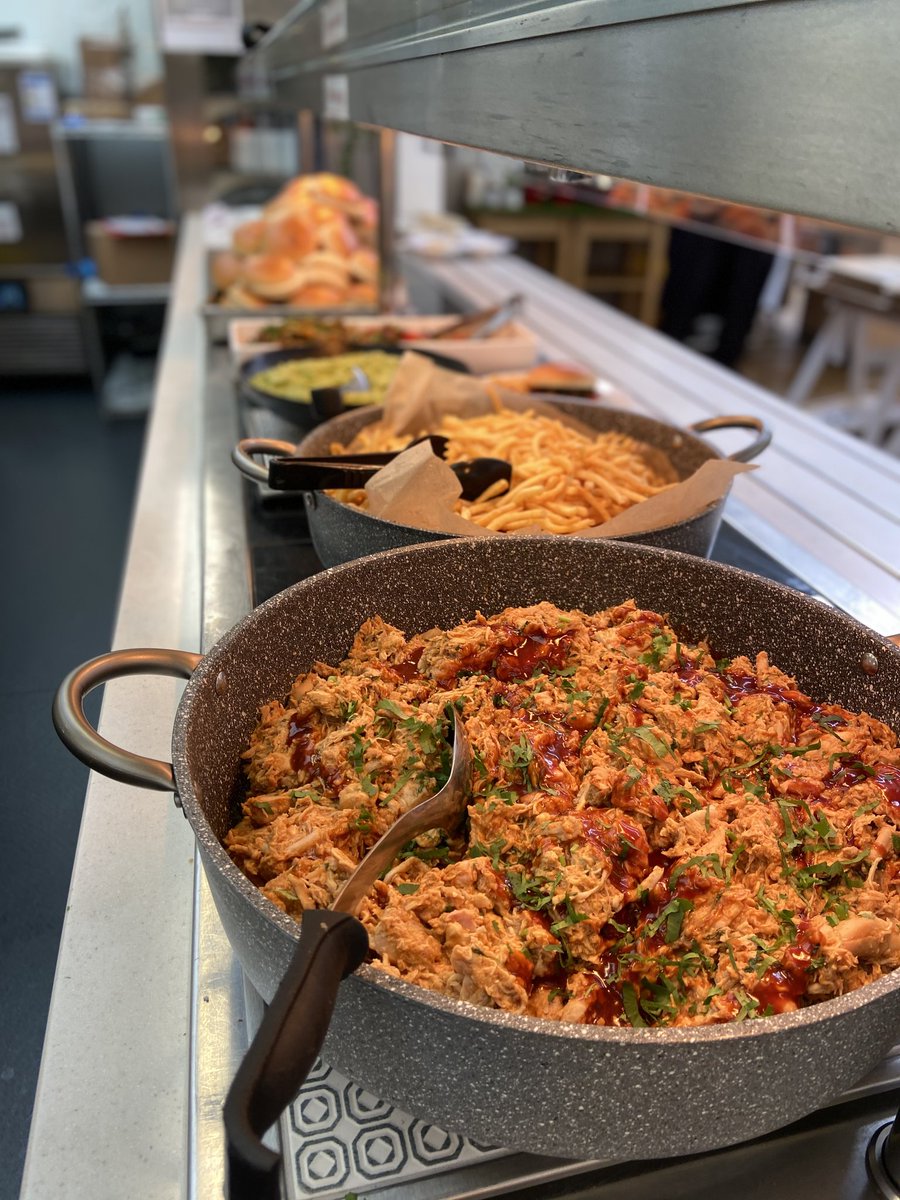 We allow the food to do the talking <a href="/AlleynsCatering/">Catering at Alleyn's School</a> our Street food today, pulled Chicken Brioche Bun with Julienne Chips, Louisiana BBQ Sauce &amp; Guacamole. Delicious well done Chefs.