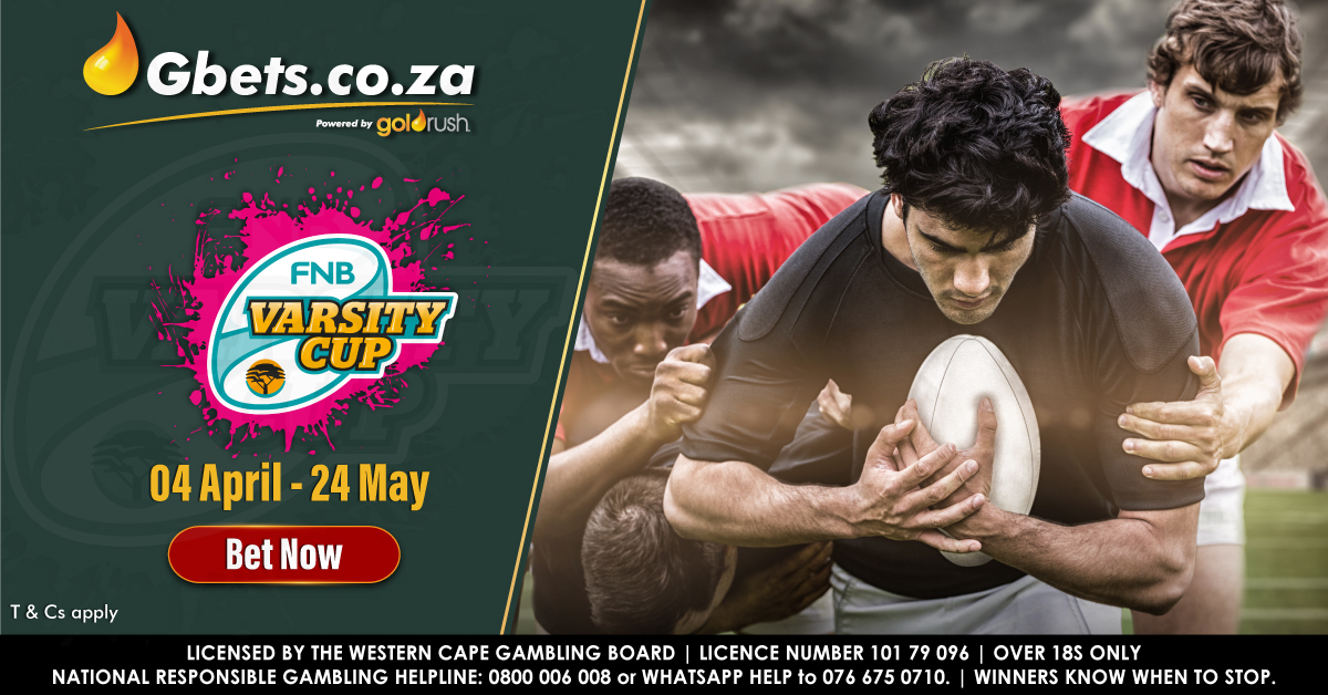 GbetsZA's tweet photo. Back your Boys Alert!
It's a Top of the Table clash in the @varsitycup as Tuks tackle UCT Ikeys! Back your Boys with Special Odds at https://t.co/8l83h1GpqK!
#varsitycup #rugby #marties #uptuks #fnb #gbetssportsbetting #gbets #fnbuctikeys #uctikeys #varsityrugby https://t.co/oSjARWqF9i