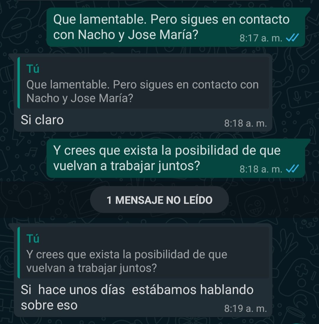 Me escribió Ana y pues parece que se reúne Mecano.