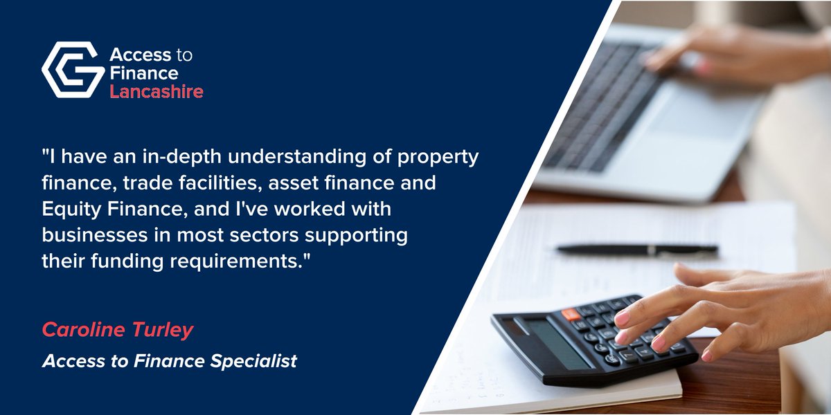Access to Finance Specialist, Caroline Turley, is an experienced commercial funder in #CorporateFinance.

Her areas of expertise include #PropertyFinance, #TradeFacilities, #AssetFinance and #EquityFinance.

Read more about Caroline and the team here 👇
a2flancashire.growthco.uk/our-team/carol…
