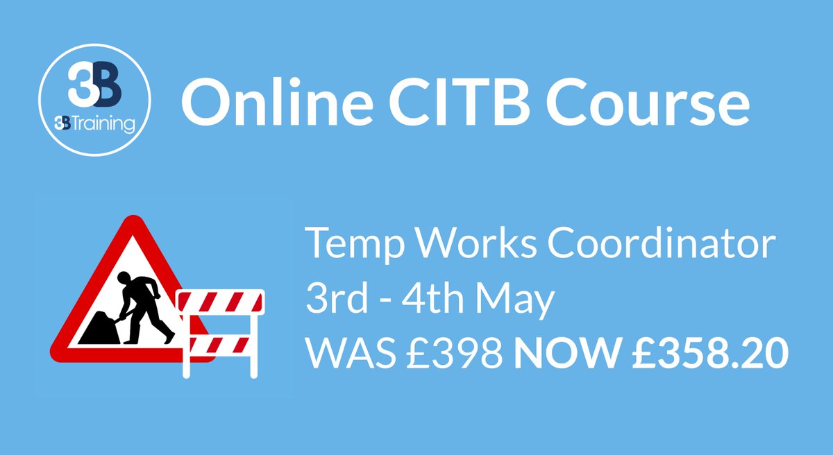 3BTraining's tweet image. 📝 Online Temporary Works Coordinator

🛒 Book your place online here
👉 ow.ly/wMYc50EyOr7

#trainingprovider #citbcourse #healthandsafety