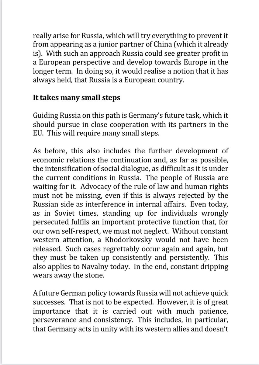 Germany’s economic interests can’t be allowed to trump politic essentials. Nordstream 2 serves the former & contradicts the latter. It must go. Russia depends on advanced European industry. It has no realistic China alternative. Russia’s future is in Europe. So, what next? /8.