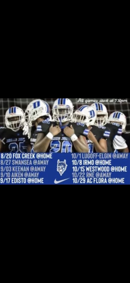 The 2021 ⁦<a href="/DreherFootball/">Dreher Football</a>⁩ Varsity Schedule! Excited to get back to work next month with the guys! The Devils open up week 0 at home! Mark it on your calendars &amp; come see us!