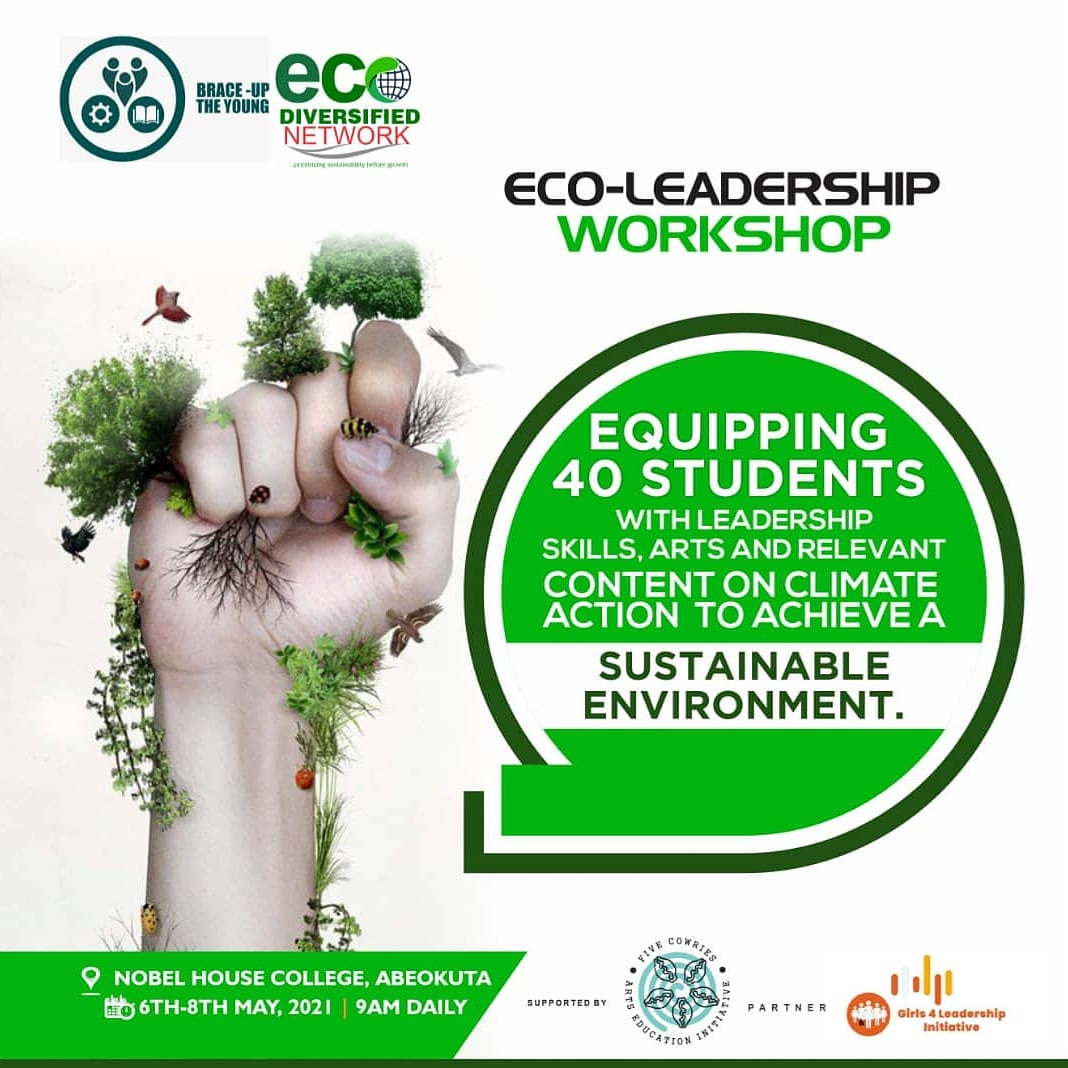 EcoNetworkNG's tweet photo. A week from now, 40 students from 3 local government areas in Abeokuta, Ogun State, will gather for the biggest Eco-Leadership Workshop featuring training on leadership skills, climate action and the use of Arts.

#EcoLeaders #ecodiversified
#braceuptheyoung
#Abeokuta
#OgunState https://t.co/kxcUHdfTYi