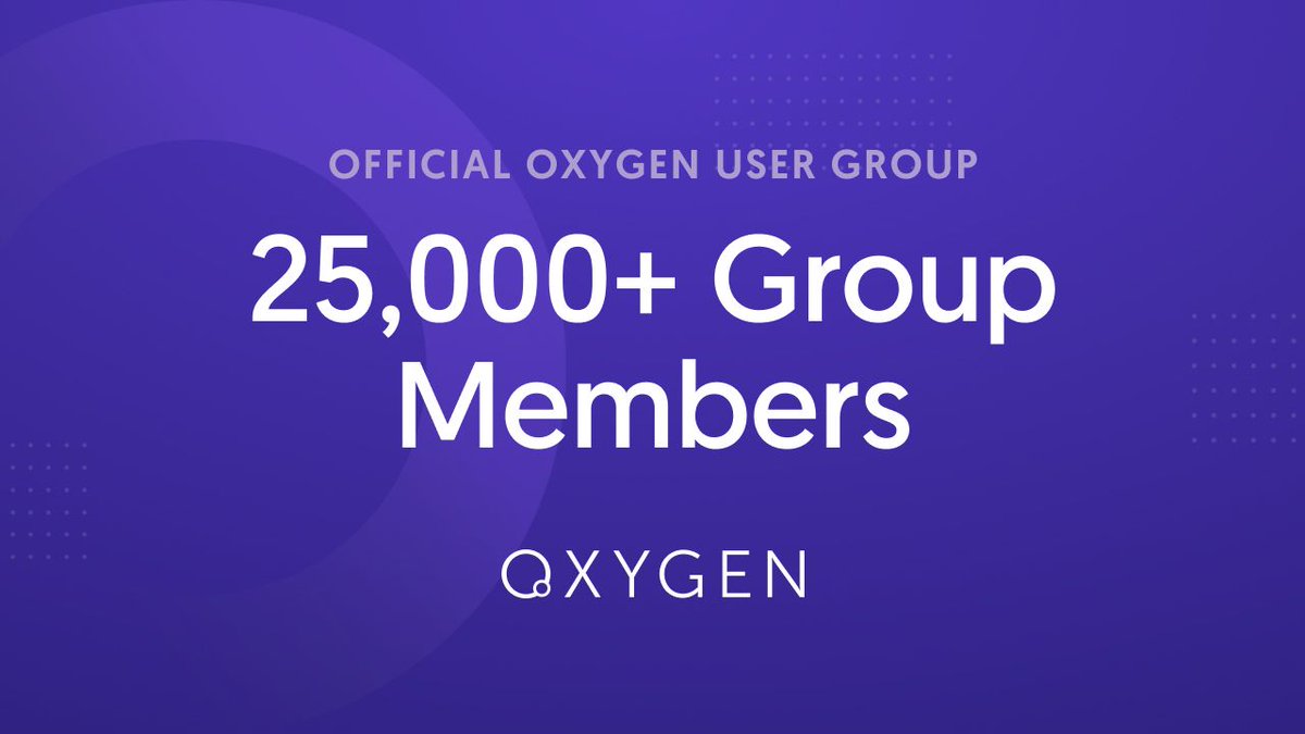 🎉🎉 25,000 members in the Official Oxygen User Group? That's right! Come check out our incredibly active and helpful group for Oxygen users on Facebook.

oxygenbuilder.com/facebook