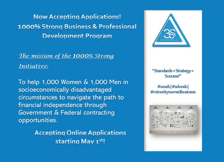 3STechCEO's tweet photo. Now accepting applications! 1000% Strong #Business and #professional #development program! #socioeconomicempowerment #startupbusiness #sba #womenownedbusiness #minorityownedbusiness #nativeownedbusiness #smallbusinessowner #veteranownedbusiness #disabledbusinessowner https://t.co/K8AOWlA4ix
