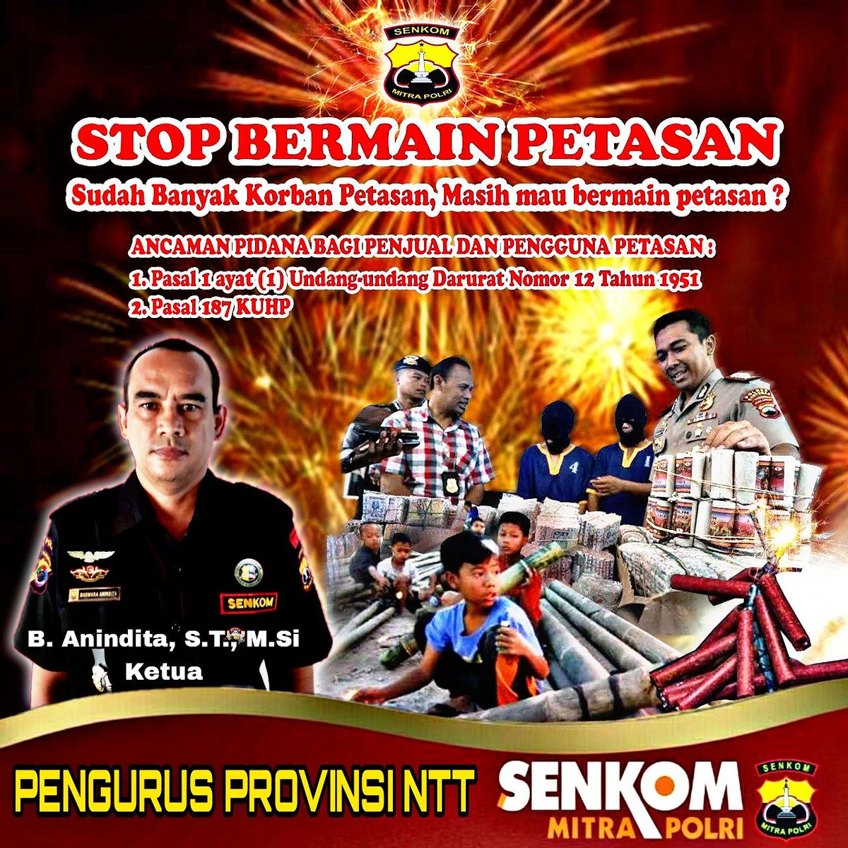 SenkomNTT's tweet photo. @kemendagri
@HadiKatno
@senkompusat
@DivHumas_Polri
@humas_polda_ntt
@media_ntt
#divisihumaspolri
#humaspoldantt
#petasan
#kembangapi
#mercon
#pemerintahbekerja
#Senkom
#senkommitrapolri
#infontt https://t.co/9rjDGlM1rx