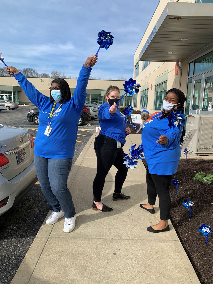 IndianaDCS's tweet photo. We asked our staff and community partners to #WearBlue4Kids this month in recognition of #ChildAbusePreventionMonth. Here are some of our favorite photos we got! https://t.co/48nZ3dHO3F