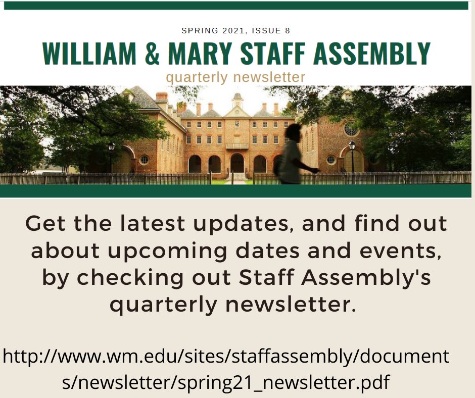 WMStaffAssembly's tweet image. wm.edu/sites/staffass…
