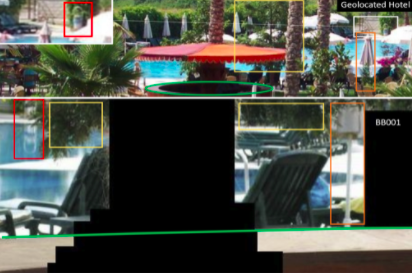 Close to the town of Side in Turkey we found a hotel where all the main elements seen in the FBI’s image BB001 were a match. We used publicly available pictures taken by guests to verify the location.