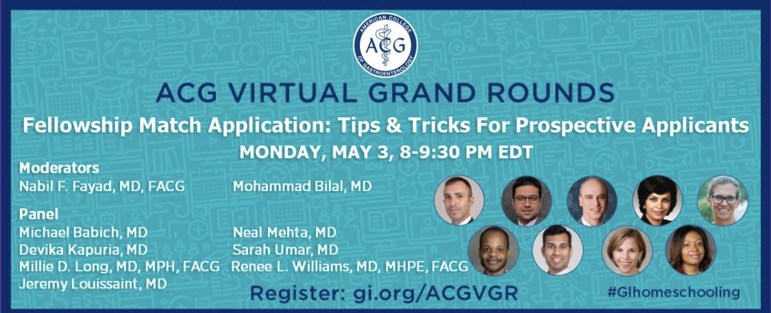Are you interested in #GIFellowship?

Hear from PDs &amp; #GIFellows re:

✅ Application pearls
✅ Finding mentorship / LORs
✅ Do’s/Don’ts of Personal Statement
✅ Interviews

Who should attend?
🎯 Prospective applicants
🎯 Anyone who mentors residents

👉gi.org/ACGVGR