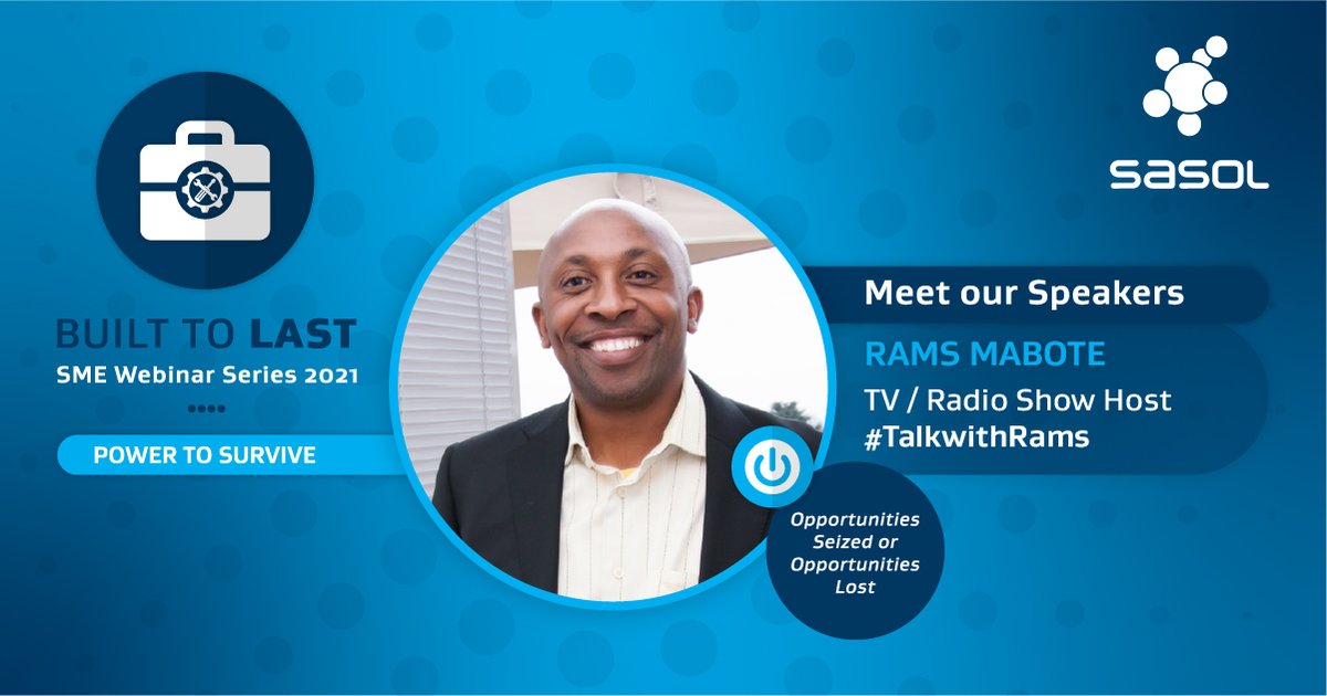 SasolSA's tweet photo. Meet our speakers | Rams Mabote | TV/Radio Show Host | #TalkwithRams https://t.co/CqC1r2jOLu