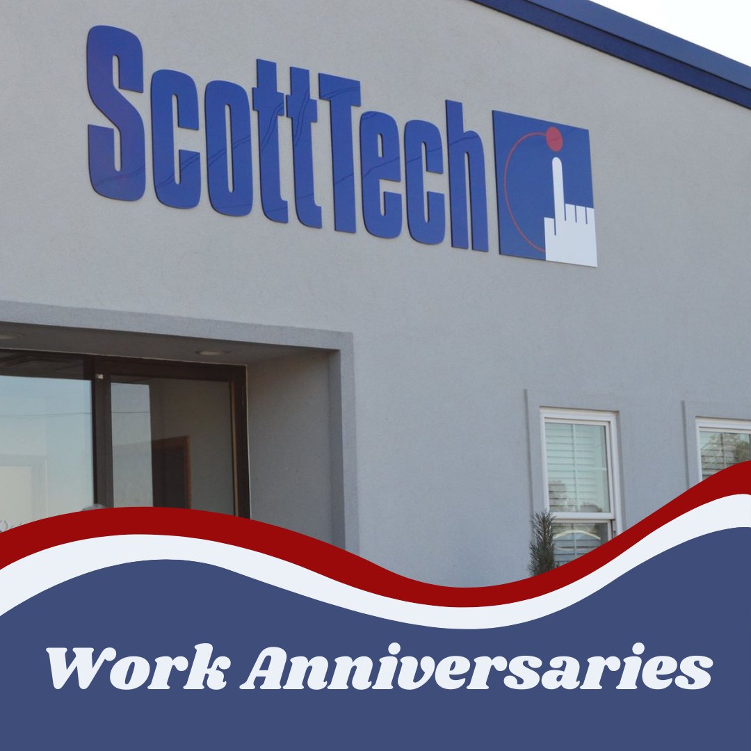 scotttechllc's tweet image. May is the work anniversary of four ScottTech team members and we want to recognize them for their dedication, commitment, and dependability over the years.
Thank you Steve Z., Neil R., Rob K., and David H. Your work here is truly appreciated!