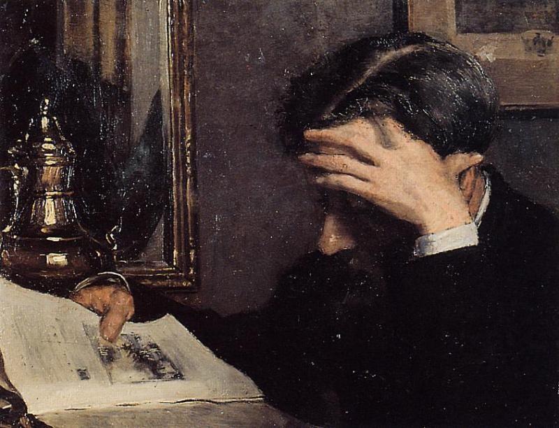 🖌 Georges Lemmen
    'Man Reading' (1883)