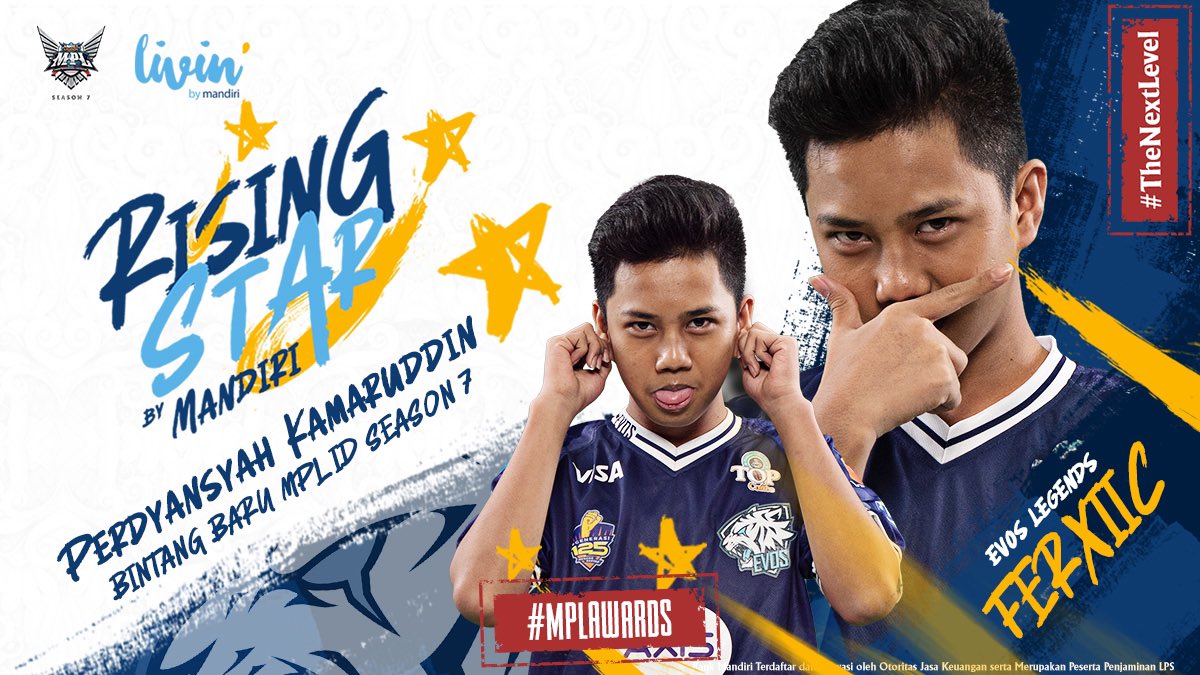mplidofficial's tweet photo. β¨ Rising Star by Livin Mandiri β¨
Bintang baru telah lahir! Ferxiic dengan permainannya yang aggresif berhasil membuat EVOS Legends menjadi lebih kuat!
#MPLIDS7 #TheNextLevel #mandirimpl https://t.co/5cuKX0otks
