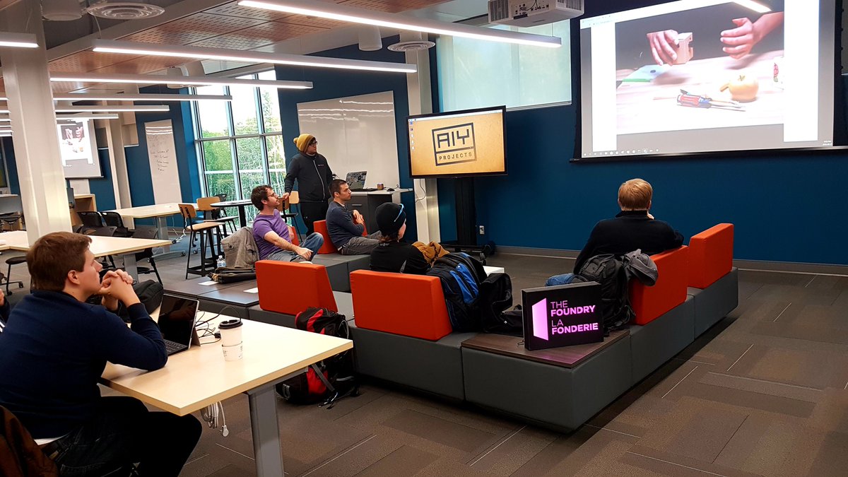 4/ We provided a home to other groups across the city working to foster talent and innovation. We had  @NORCAT,  @RegBusCentre as guests of course, but also gave  @GDGSudbury a free home for their meetups, workshops, and events. We built a focal point on campus and beyond!